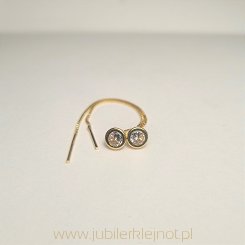 Kolczyki przeciągane próba 585 "cyrkonia"