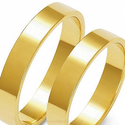 Obrączki złote próby 585. Szerokość 4mm, przekrój płaski
