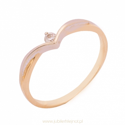 Pierścionek złoty z brylantem