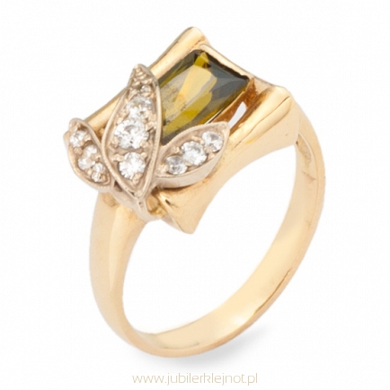 Pierścionek złoty z cyrkoniami próba 585 KLN294
