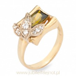 Pierścionek złoty z cyrkoniami próba 585 KLN294