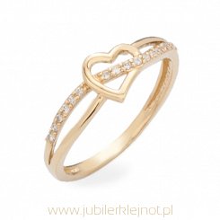 Pierścionek złoty z cyrkoniami próba 585