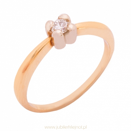 Pierścionek złoty z brylantem