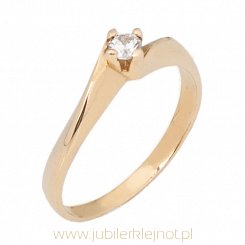 Pierścionek złoty z cyrkoniami próba 585
