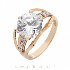 Pierścionek złoty z cyrkoniami próba 585