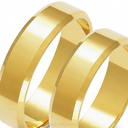 Obrączki złote próby 585. Szerokość 5,5mm, fazowane