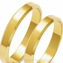 Obrączki złote próby 585. Szerokość 3,5mm, fazowane