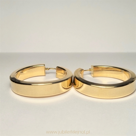 Kolczyki koła duże próba złota 585 