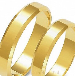 Obrączki złote próby 585. Szerokość 4,5mm, fazowane