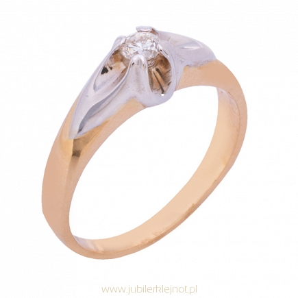 Pierścionek złoty z brylantem