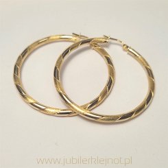 Kolczyki  próba złota 585 Koła Grawerowane