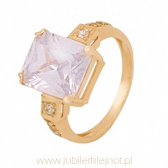 Pierścionek złoty próby 585 z cyrkoniami 