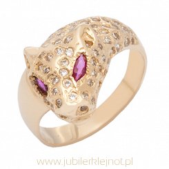Pierścionek złoty z cyrkoniami próba 585