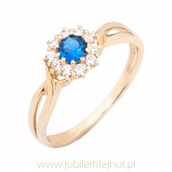 Pierścionek złoty z cyrkoniami próba 585