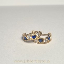 Kolczyki próba złota 585 z cyrkoniami angielskie zapięcie