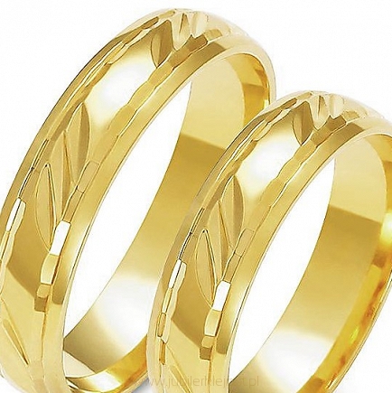 Obrączki złote próby 585 Grawerowane