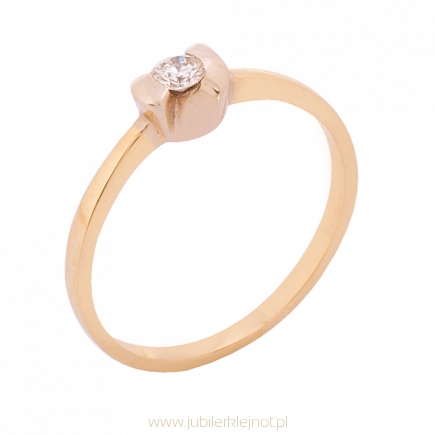 Pierścionek złoty z brylantem