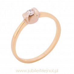 Pierścionek złoty z brylantem