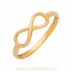 Pierścionek złoty próby 585 z cyrkoniami 