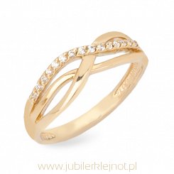 Pierścionek złoty z cyrkoniami próba 585  KL382
