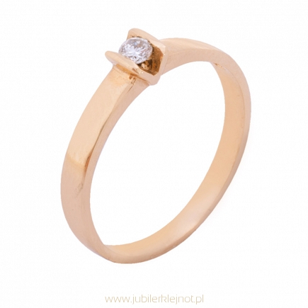 Pierścionek złoty z brylantem