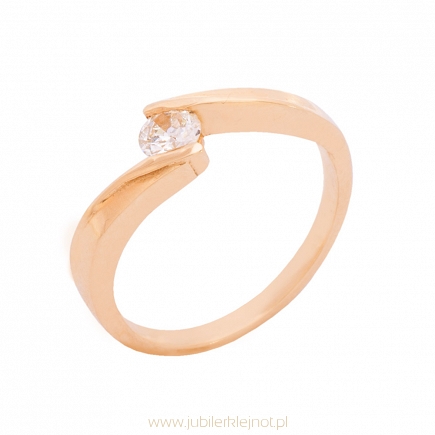 Pierścionek złoty z brylantem