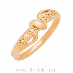 Pierścionek złoty próby 585 z cyrkoniami 