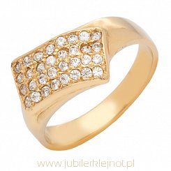 Pierścionek złoty z cyrkoniami próba 585