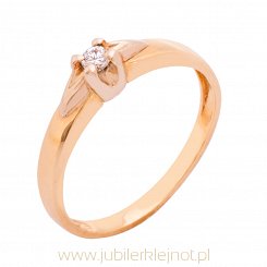 Pierścionek złoty z brylantem