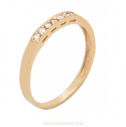 Pierścionek złoty z cyrkoniami próba 585