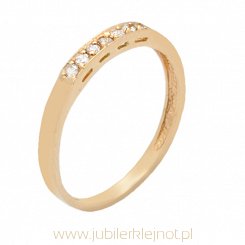 Pierścionek złoty z cyrkoniami próba 585