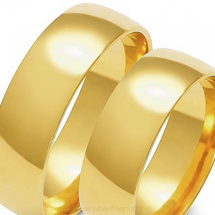 Obrączki złote próby 585. Szerokość 6,5mm