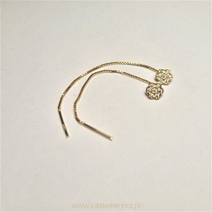 Kolczyki przeciągane próba 585