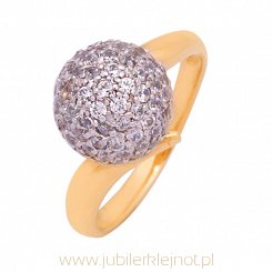 Pierścionek złoty próby 585 z cyrkoniami 