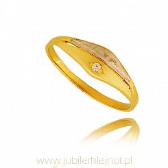 Pierścionek złoty z cyrkonią próba 585