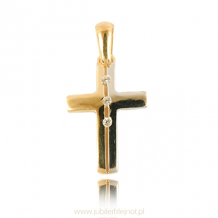 Krzyżyk złoty z cyrkoniami