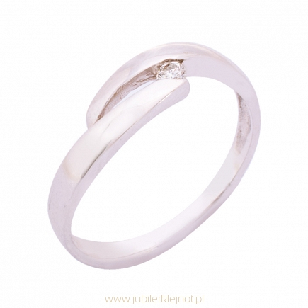 Pierścionek złoty z brylantem