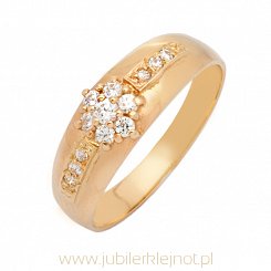 Pierścionek złoty z cyrkoniami próba 585