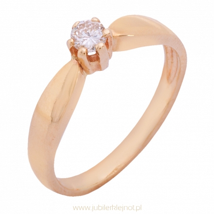 Pierścionek złoty z brylantem