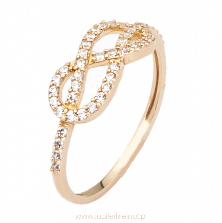 Pierścionek złoty z cyrkoniami 
