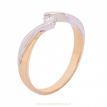Pierścionek złoty z brylantem