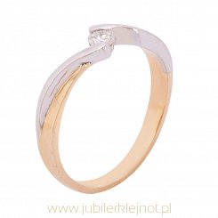 Pierścionek złoty z brylantem