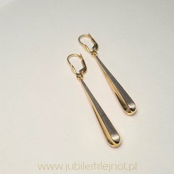 Kolczyki wiszące próba 585 żółto-bało-różowe