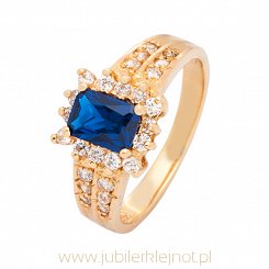 Pierścionek złoty z cyrkoniami próba 585